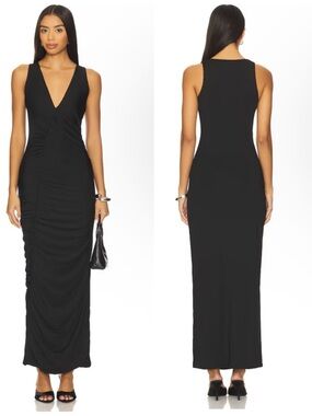 NWT SNDYS.  Elodie Black Maxi Dress Size L